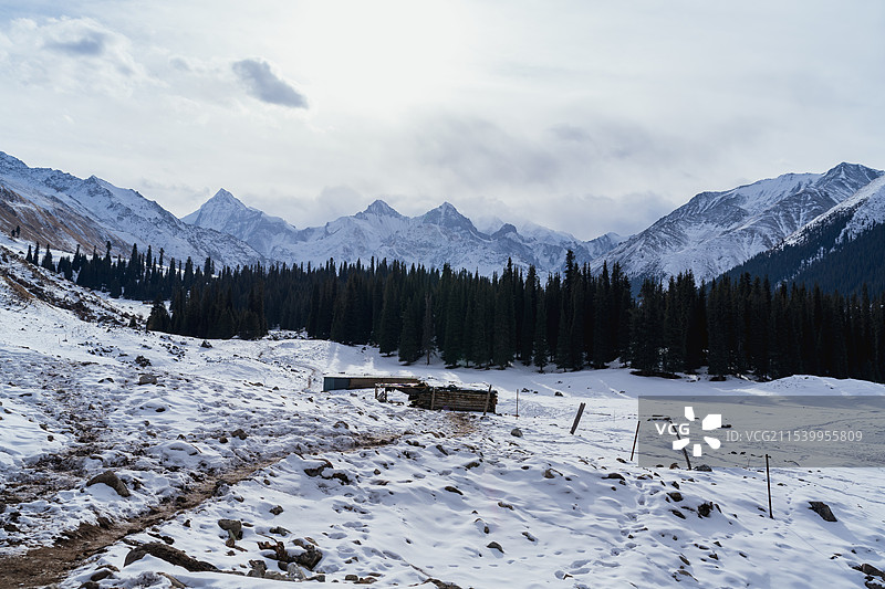 冬季新疆的美景现状图片素材