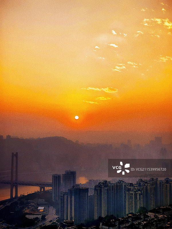 落日霞光美图片素材