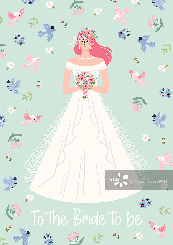 带有可爱新娘设计元素图片素材