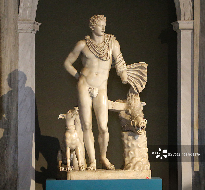 梵蒂冈博物馆著名的雕塑《莫里埃格与野猪》图片素材
