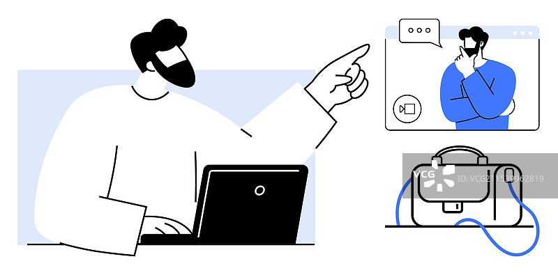虚拟团队协作与沟通图片素材