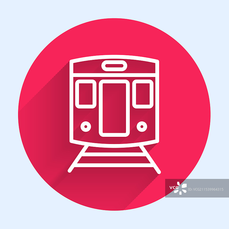 白色线条火车和铁路图标，背景透明图片素材