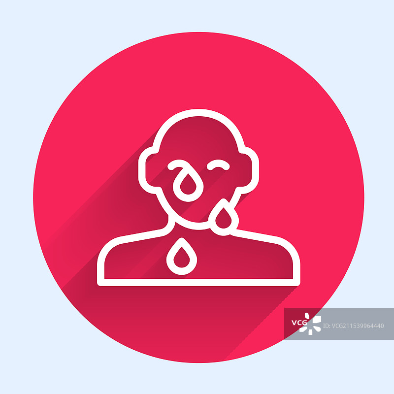 长的白线撕裂哭泣眼睛图标，孤立展示图片素材