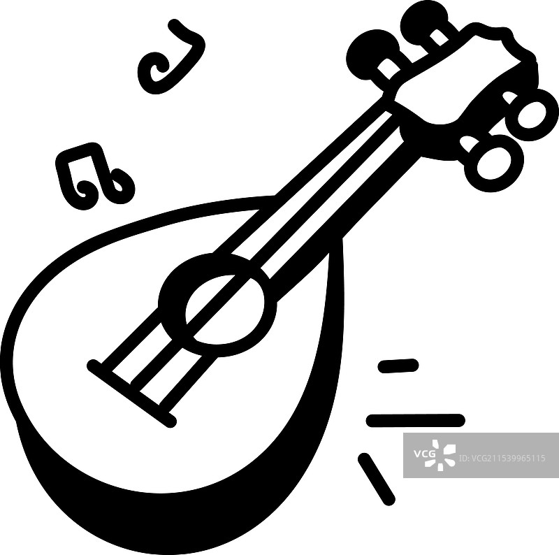 手绘的鲁特琴图标图片素材