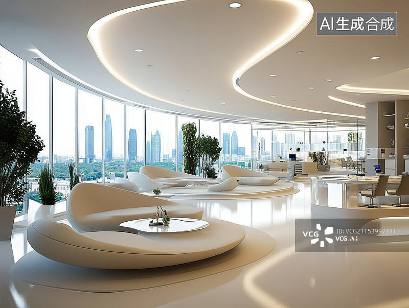 【AI数字艺术】简约现代办公室设计图片素材