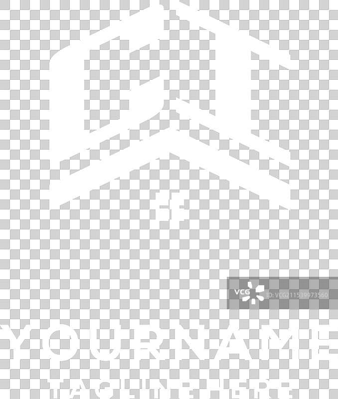 初始CI标志与抽象的房屋屋顶，简约风格图片素材