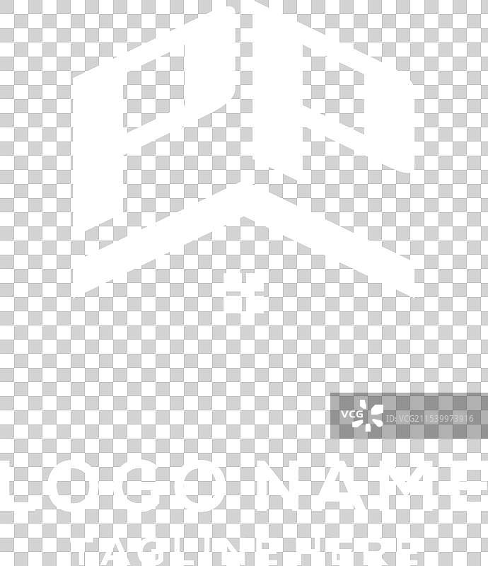 初始PP标志与抽象的家屋顶简单设计图片素材