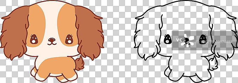 多色和黑色的可卡犬剪贴画图片素材