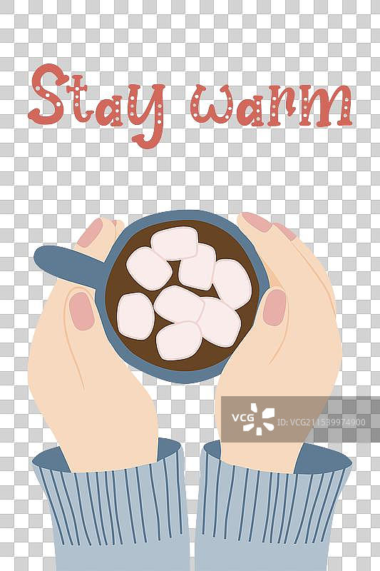 手握热巧克力杯图片素材