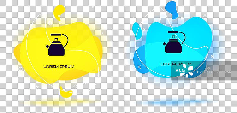 黑色带把手的水壶图标，背景为黑色图片素材