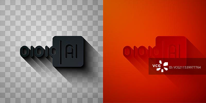 黑色背景上的纸雕二进制代码图标图片素材