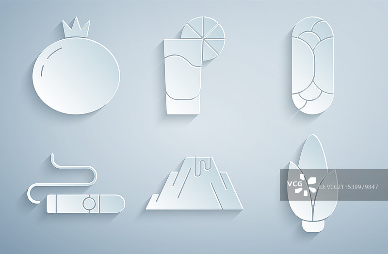 火山喷发，伴随着熔岩、卷饼、雪茄和玉米图片素材