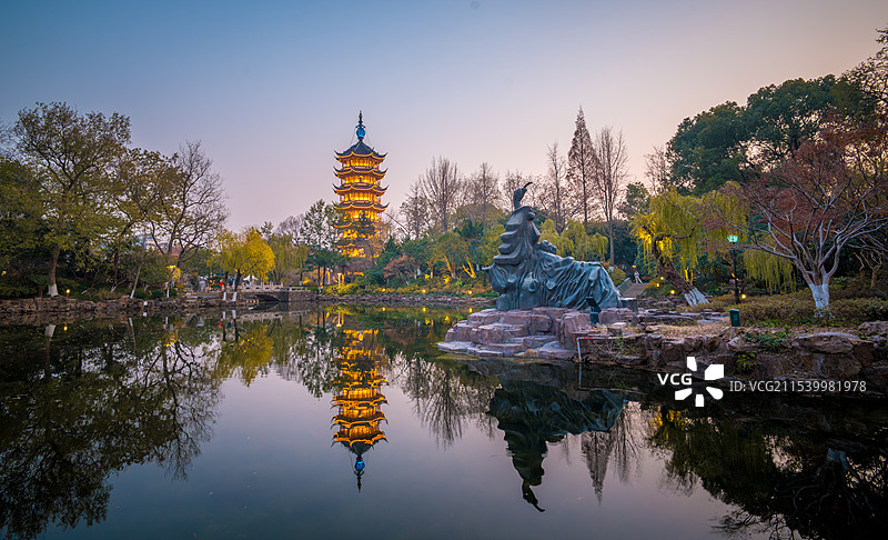 红梅公园文笔塔图片素材