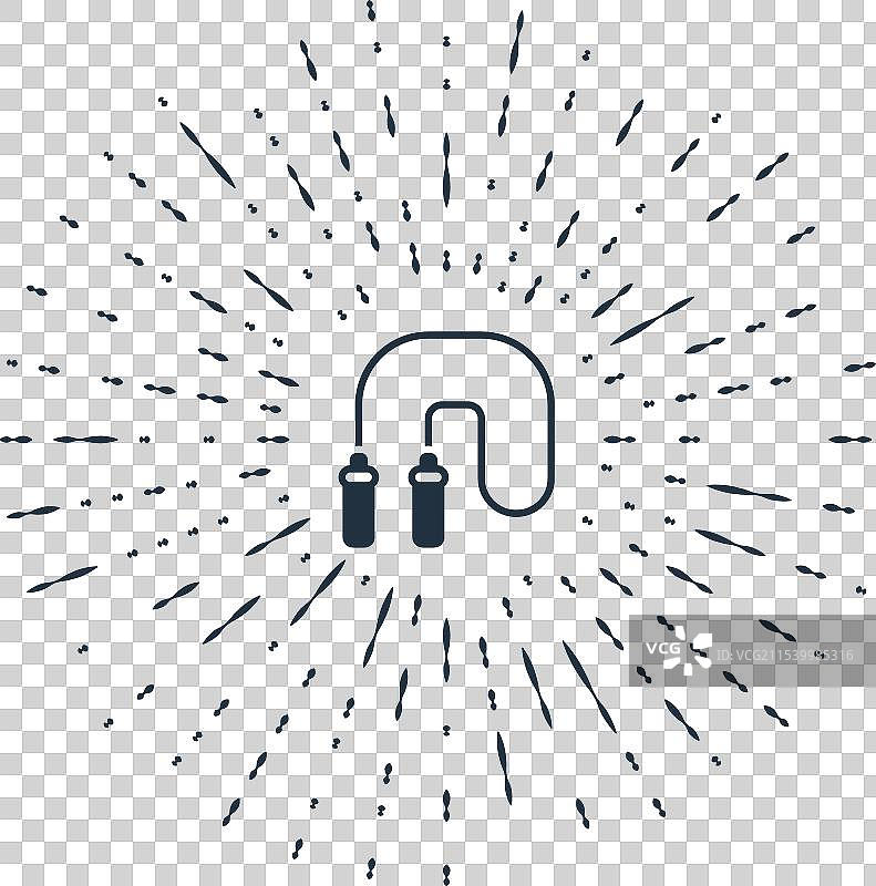 灰色跳绳图标，背景为米色图片素材