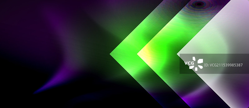 带有霓虹闪亮光线的玻璃方块抽象图案图片素材