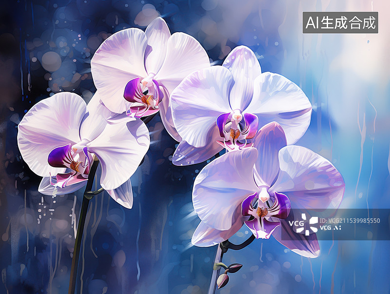 【AI数字艺术】兰花 白兰花 花朵图片素材