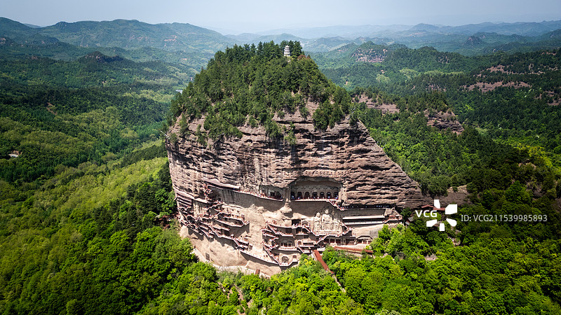 天水麦积山石窟图片素材