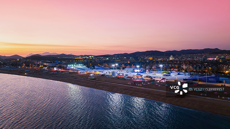 大连市金石滩黄金海岸欢乐雪世界冰雪文旅图片素材