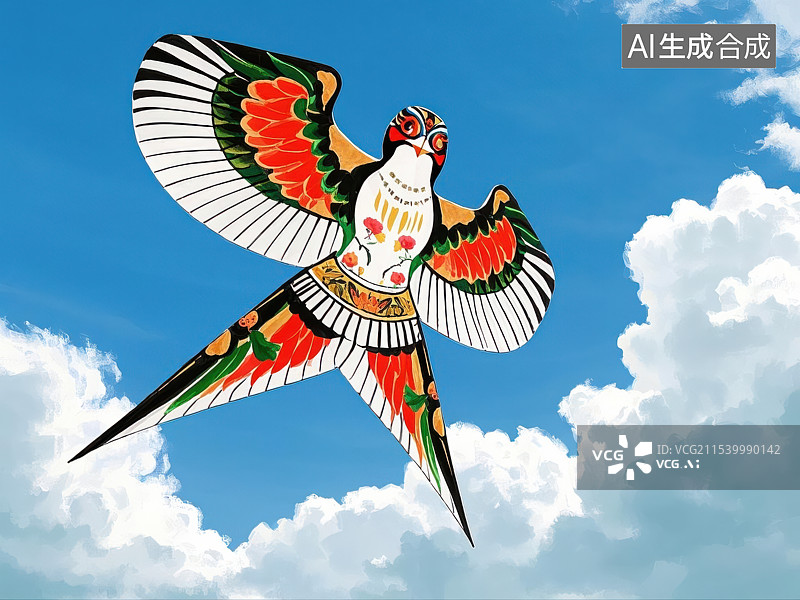 【AI数字艺术】创意风筝设计插画图片素材