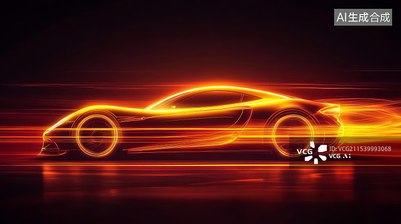【AI数字艺术】未来跑车速度感线条穿梭动态背景图片素材