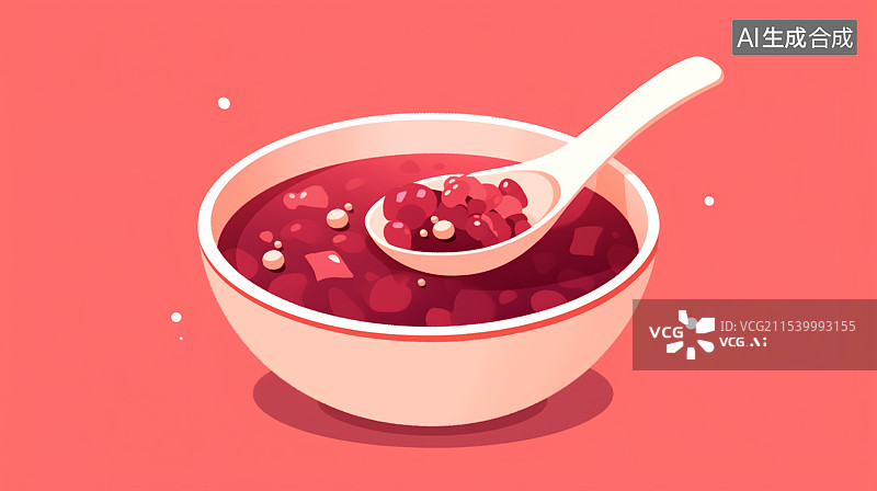 【AI数字艺术】一碗腊八粥食物插画图片素材