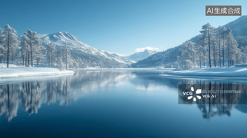 【AI数字艺术】冬季唯美雪景图片素材