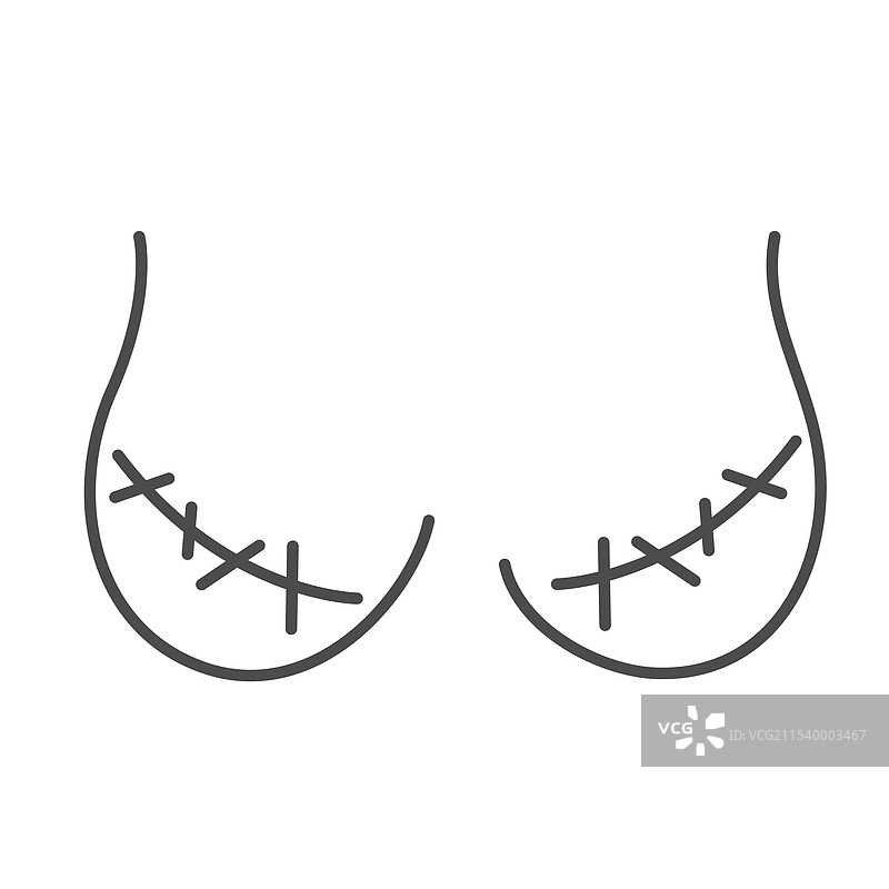 女性乳腺切除线条涂鸦图片素材