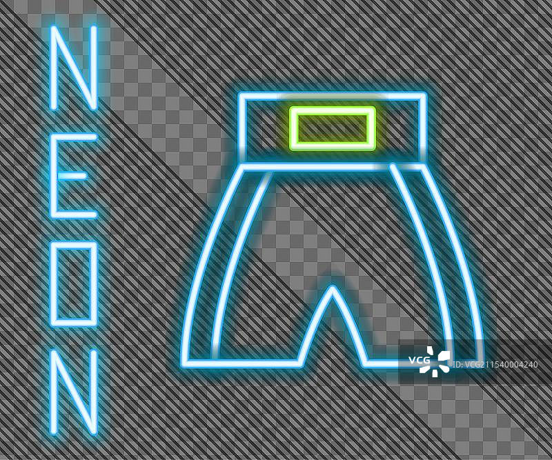发光的霓虹线拳击短裤图标孤立于图片素材