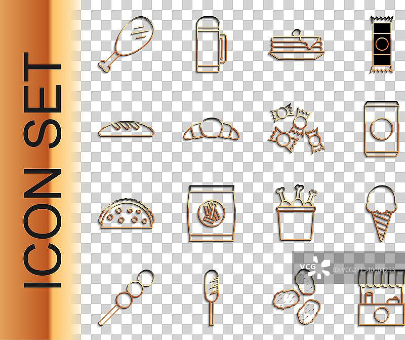 街边摊位，带遮阳篷的冰淇淋摊图片素材