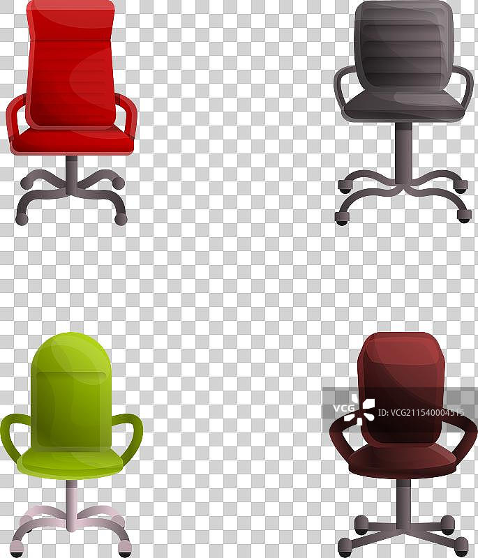 卡通风格的各种皮椅图标集图片素材