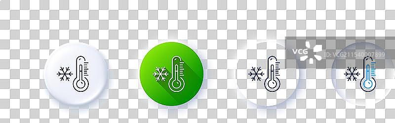 低温度计线条图标 温度诊断图片素材