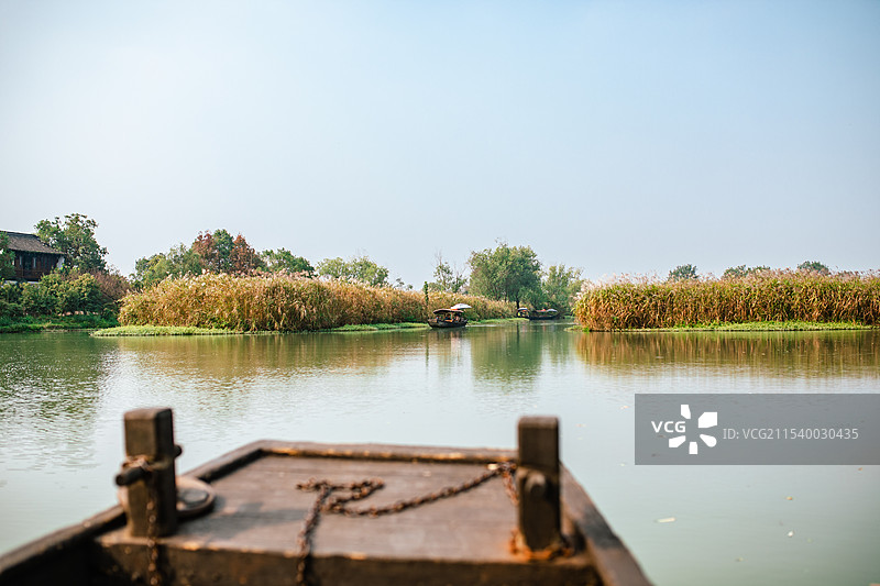杭州西溪湿地十景之一秋芦飞雪，秋雪庵园林景观风光图片素材