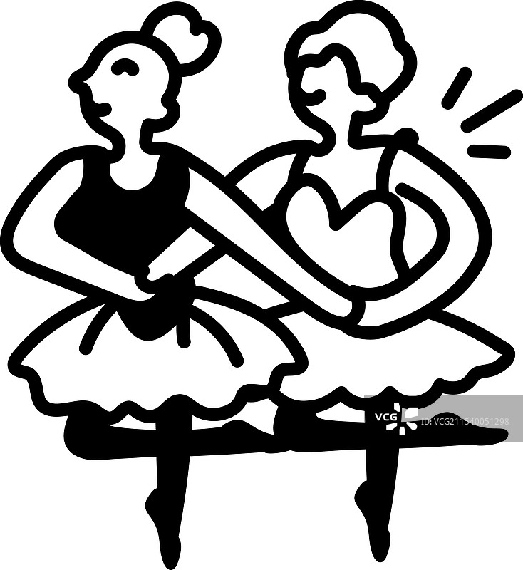 芭蕾舞女孩的涂鸦图标图片素材