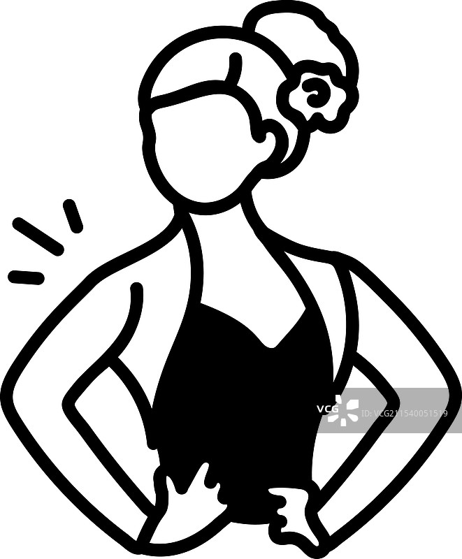 手绘风格的芭蕾舞耸肩图标图片素材