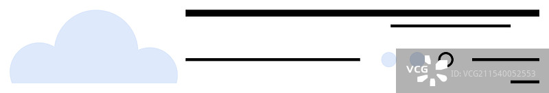 极简风格的云存储图标，带搜索栏和图片素材