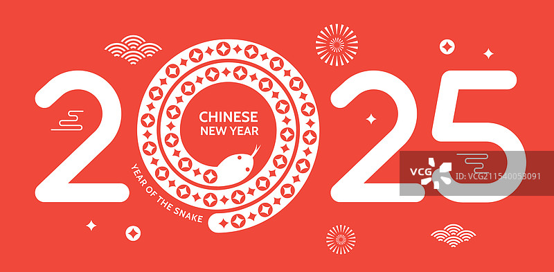 2025年中国新年，蛇年图片素材