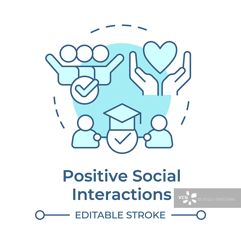积极的社交互动柔和蓝色概念图片素材