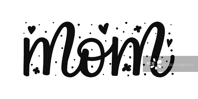 优雅手写风格的“妈妈”字母设计图片素材