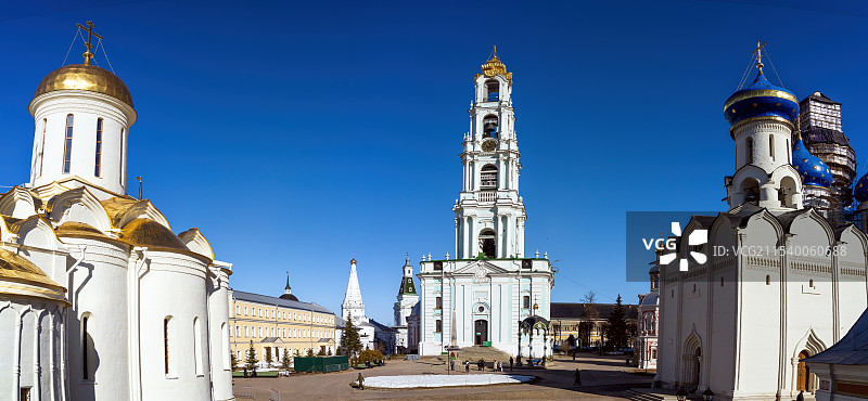 俄罗斯莫斯科金环小镇谢尔盖耶夫修道院（圣三一修道院）图片素材