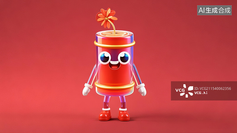 【AI数字艺术】可爱的新年烟花，除夕，烟花，双喜，福字，福图片素材