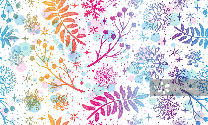 手绘的圣诞节和新年彩虹图片素材