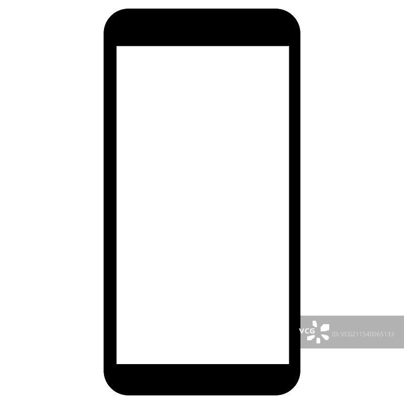 带有空白白色屏幕的手机，孤立展示图片素材