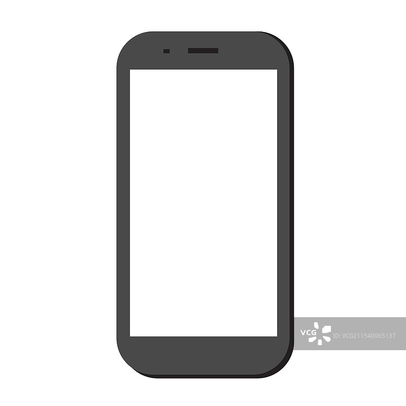 带有空白白色屏幕的手机，孤立展示图片素材