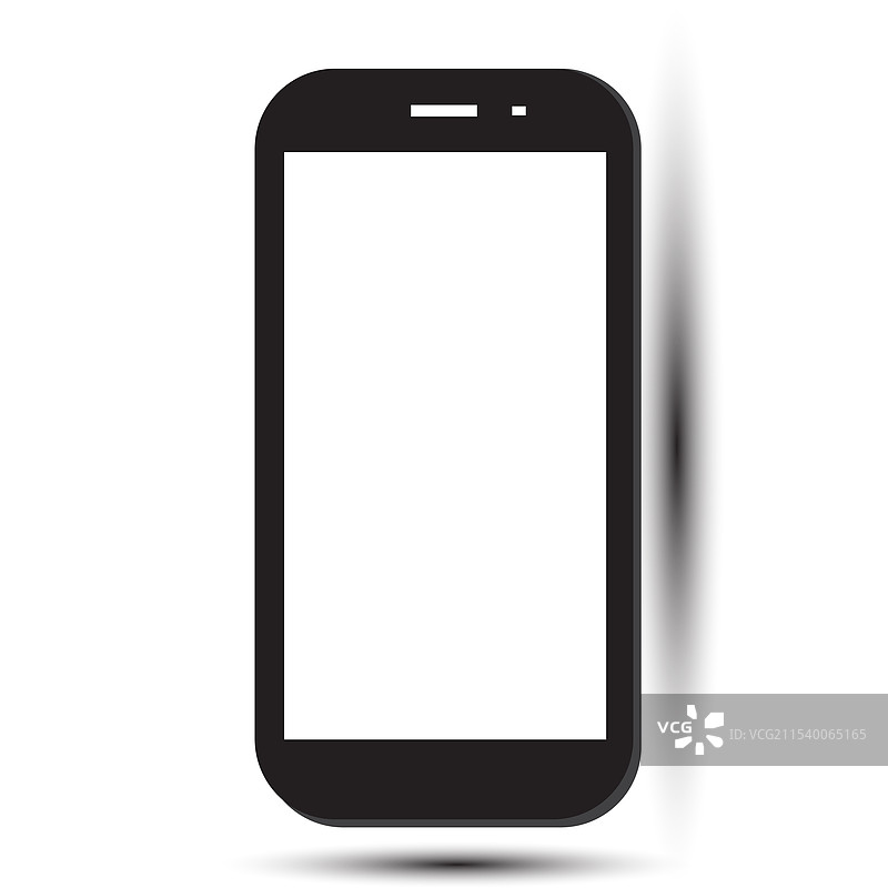 带有空白白色屏幕的手机，孤立展示图片素材