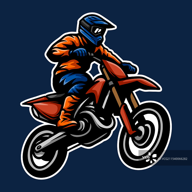 摩托越野车超级摩托车彩色插图图片素材