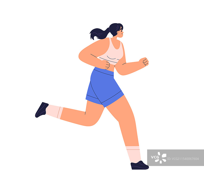 女性慢跑者进行有氧耐力训练图片素材