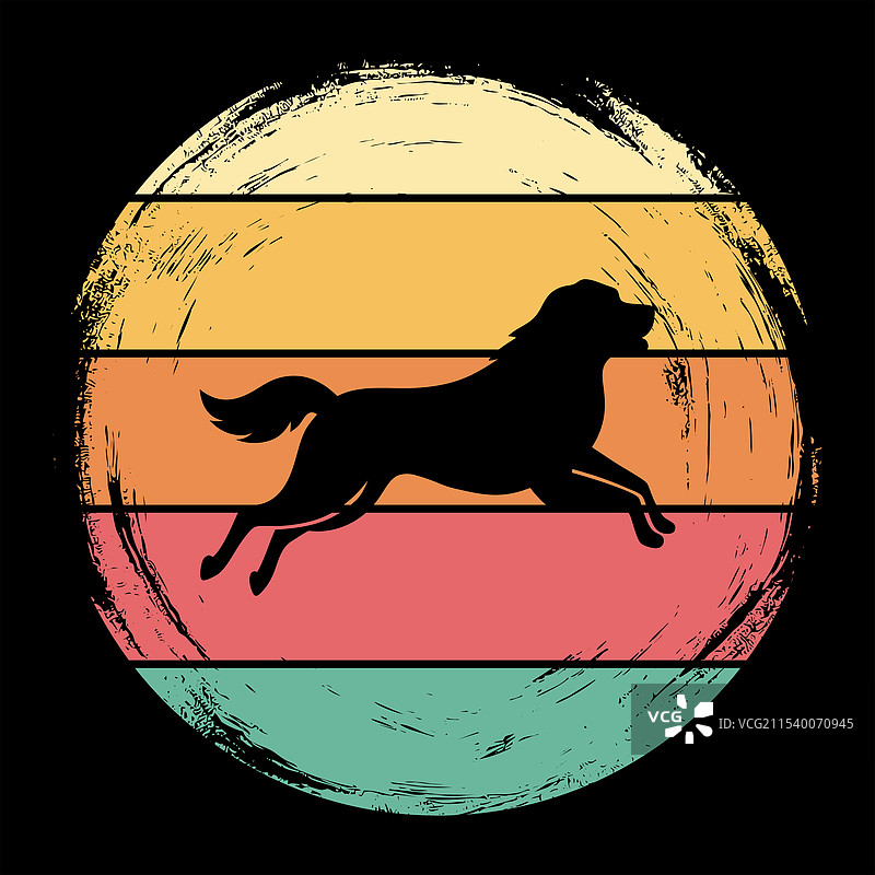 复古风格的圣伯纳犬图片素材