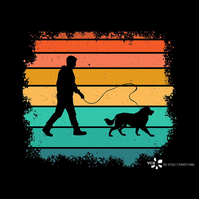 复古风格的圣伯纳犬图片素材