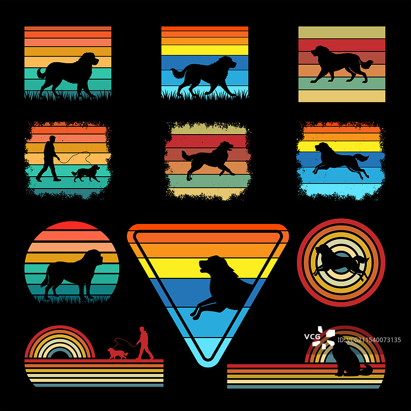 圣伯纳犬复古套装图片素材