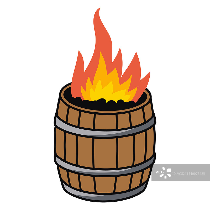 燃烧的桶与火焰图片素材